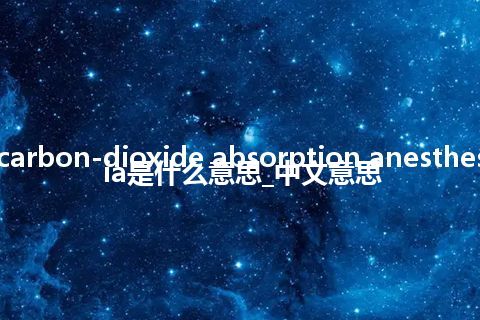 carbon-dioxide absorption anesthesia是什么意思_中文意思