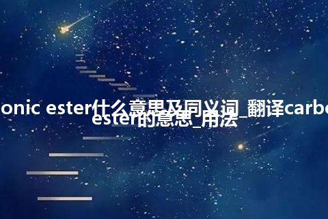 carbonic ester什么意思及同义词_翻译carbonic ester的意思_用法