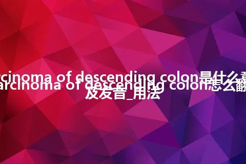 carcinoma of descending colon是什么意思_carcinoma of descending colon怎么翻译及发音_用法