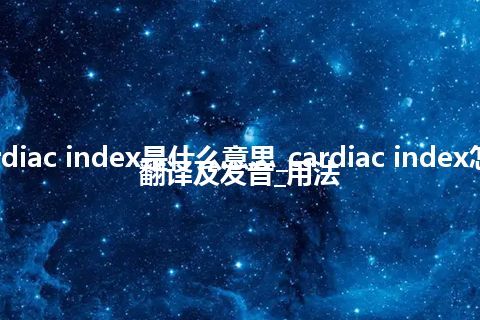 cardiac index是什么意思_cardiac index怎么翻译及发音_用法