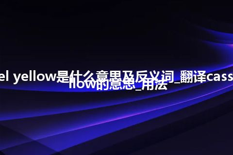 cassel yellow是什么意思及反义词_翻译cassel yellow的意思_用法