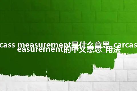 carcass measurement是什么意思_carcass measurement的中文意思_用法