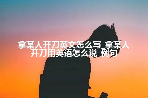 拿某人开刀英文怎么写_拿某人开刀用英语怎么说_例句