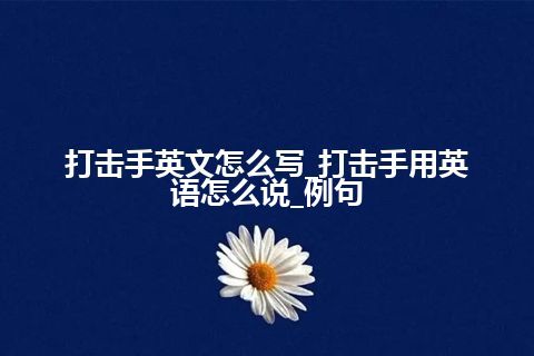 打击手英文怎么写_打击手用英语怎么说_例句