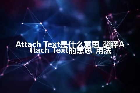 Attach Text是什么意思_翻译Attach Text的意思_用法