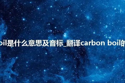 carbon boil是什么意思及音标_翻译carbon boil的意思_用法