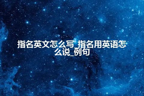 指名英文怎么写_指名用英语怎么说_例句