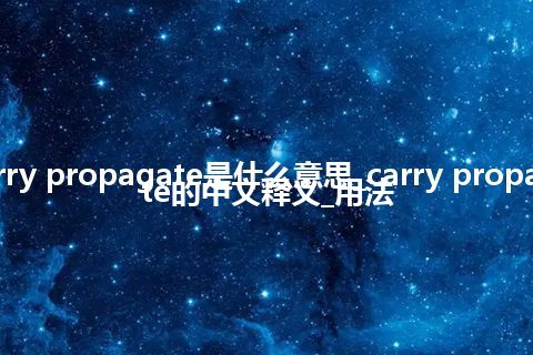 carry propagate是什么意思_carry propagate的中文释义_用法