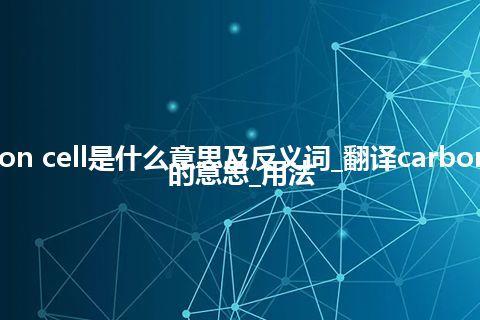 carbon cell是什么意思及反义词_翻译carbon cell的意思_用法