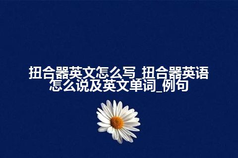 扭合器英文怎么写_扭合器英语怎么说及英文单词_例句