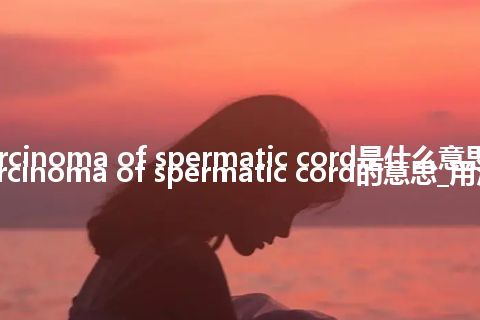 carcinoma of spermatic cord是什么意思_carcinoma of spermatic cord的意思_用法