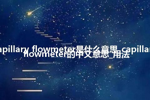 capillary flowmeter是什么意思_capillary flowmeter的中文意思_用法