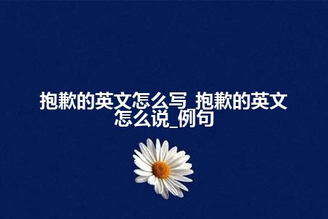 抱歉的英文怎么写_抱歉的英文怎么说_例句