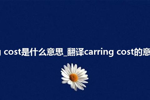 carring cost是什么意思_翻译carring cost的意思_用法