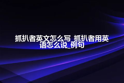 抓扒者英文怎么写_抓扒者用英语怎么说_例句