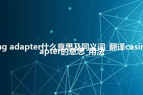 casing adapter什么意思及同义词_翻译casing adapter的意思_用法