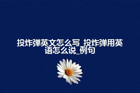 投炸弹英文怎么写_投炸弹用英语怎么说_例句