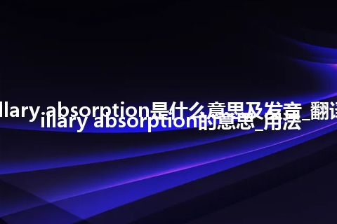 capillary absorption是什么意思及发音_翻译capillary absorption的意思_用法