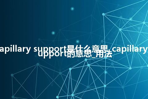 capillary support是什么意思_capillary support的意思_用法