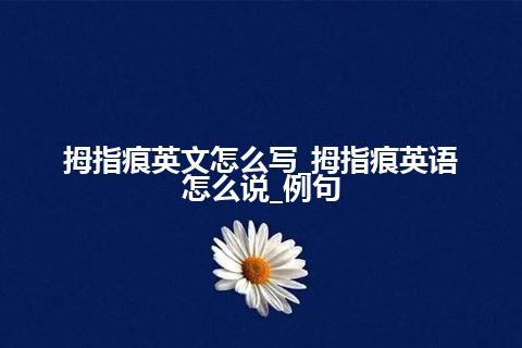 拇指痕英文怎么写_拇指痕英语怎么说_例句