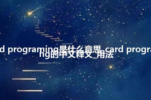 card programing是什么意思_card programing的中文释义_用法