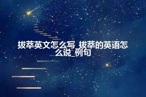 拔萃英文怎么写_拔萃的英语怎么说_例句