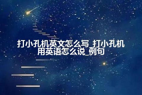 打小孔机英文怎么写_打小孔机用英语怎么说_例句