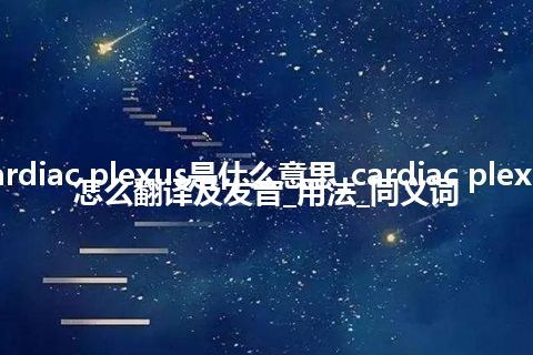 cardiac plexus是什么意思_cardiac plexus怎么翻译及发音_用法_同义词