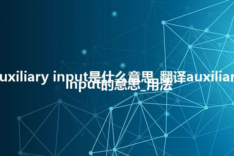 auxiliary input是什么意思_翻译auxiliary input的意思_用法