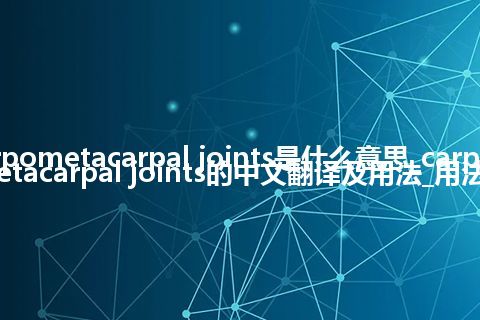 carpometacarpal joints是什么意思_carpometacarpal joints的中文翻译及用法_用法