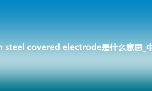 carbon steel covered electrode是什么意思_中文意思