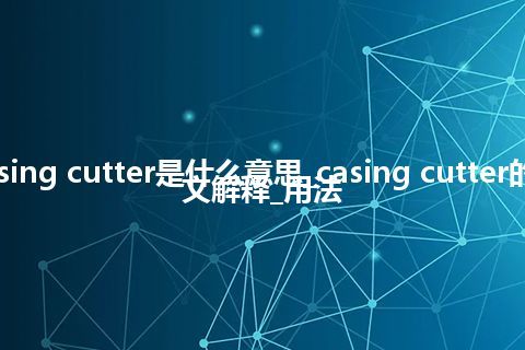 casing cutter是什么意思_casing cutter的中文解释_用法