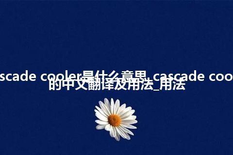 cascade cooler是什么意思_cascade cooler的中文翻译及用法_用法