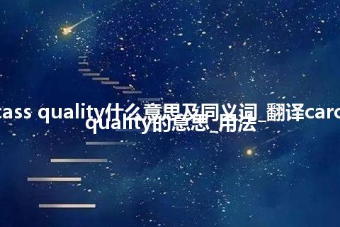 carcass quality什么意思及同义词_翻译carcass quality的意思_用法