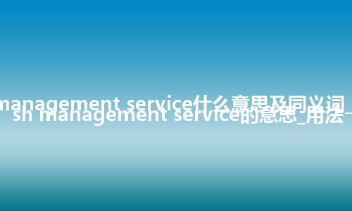 cash management service什么意思及同义词_翻译cash management service的意思_用法