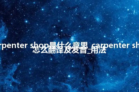 carpenter shop是什么意思_carpenter shop怎么翻译及发音_用法