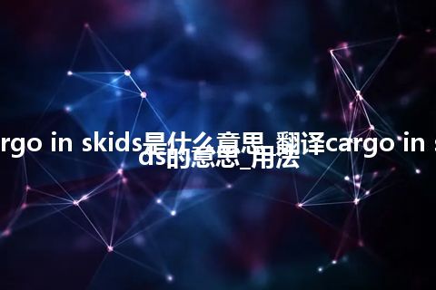 cargo in skids是什么意思_翻译cargo in skids的意思_用法