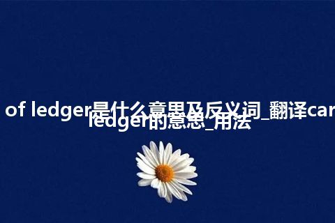 card of ledger是什么意思及反义词_翻译card of ledger的意思_用法