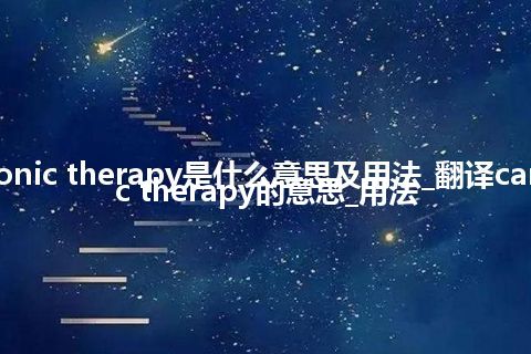 carbonic therapy是什么意思及用法_翻译carbonic therapy的意思_用法