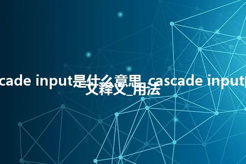 cascade input是什么意思_cascade input的中文释义_用法