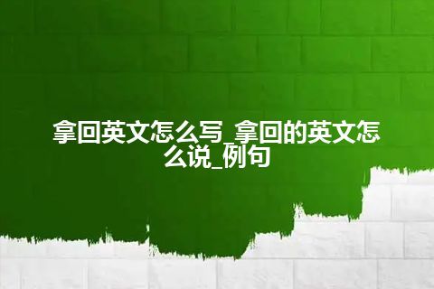 拿回英文怎么写_拿回的英文怎么说_例句