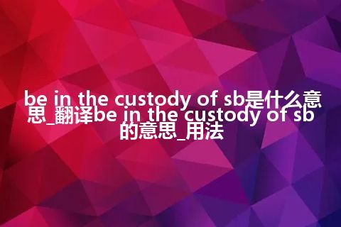 be in the custody of sb是什么意思_翻译be in the custody of sb的意思_用法