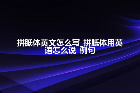 拼胝体英文怎么写_拼胝体用英语怎么说_例句