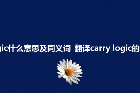 carry logic什么意思及同义词_翻译carry logic的意思_用法