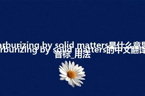 carburizing by solid matters是什么意思_carburizing by solid matters的中文翻译及音标_用法