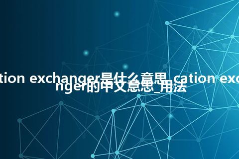 cation exchanger是什么意思_cation exchanger的中文意思_用法