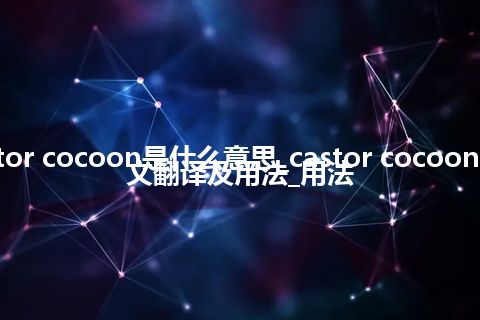 castor cocoon是什么意思_castor cocoon的中文翻译及用法_用法