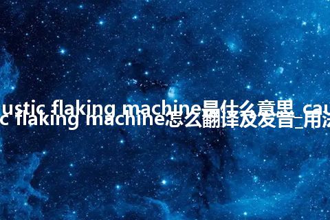 caustic flaking machine是什么意思_caustic flaking machine怎么翻译及发音_用法