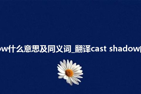 cast shadow什么意思及同义词_翻译cast shadow的意思_用法