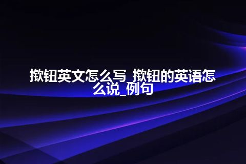 揿钮英文怎么写_揿钮的英语怎么说_例句